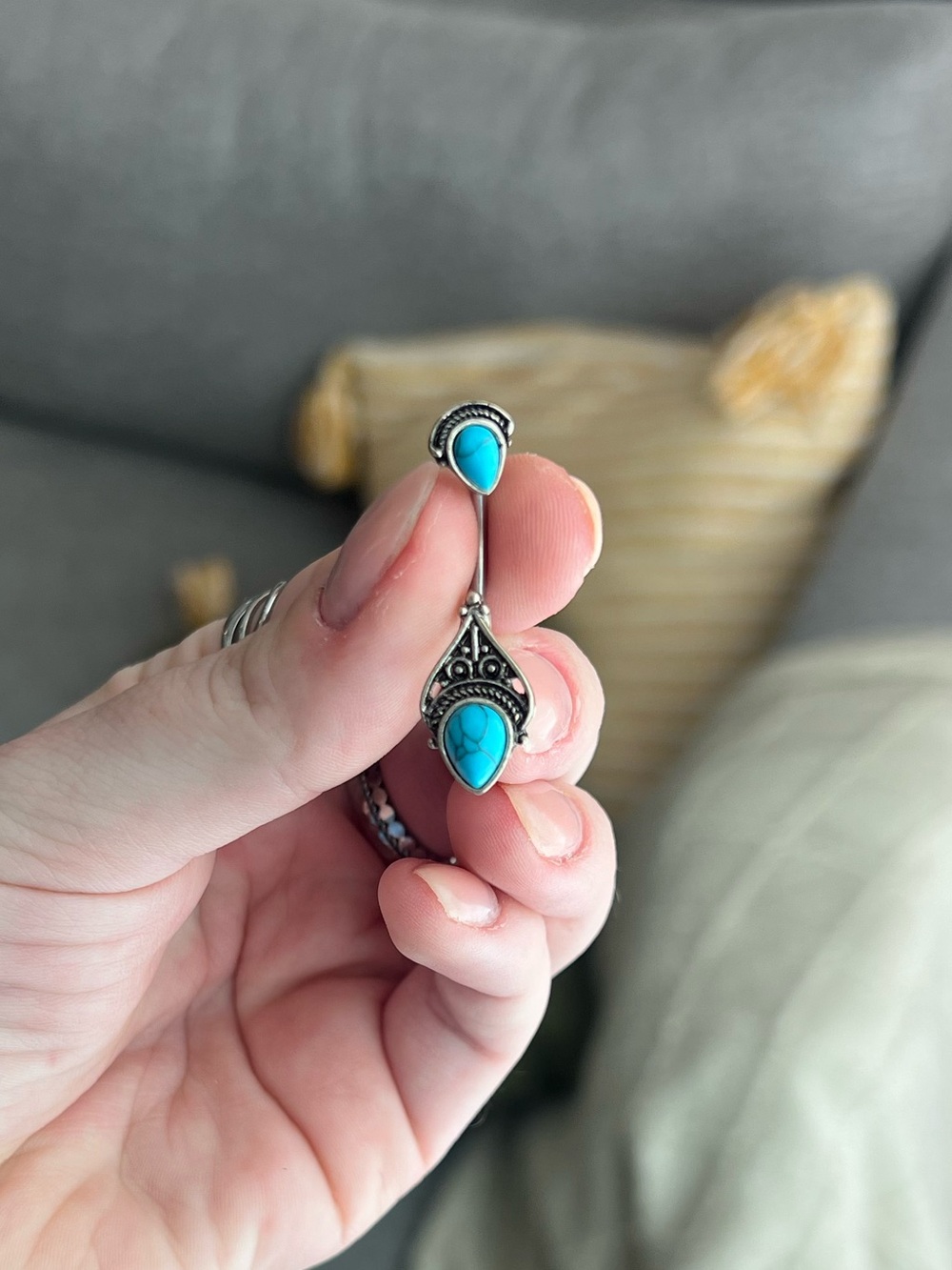 Turquoise Western Style Belly Ring